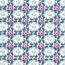 Stamped Floral in Blue and Magenta Italian Paper ~ Tassotti